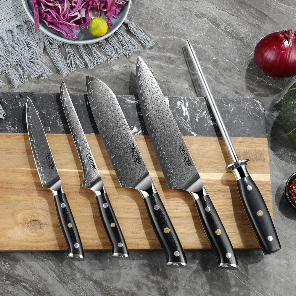 Kolekcia Obsidian, Profesionálne nože, 67-vrstvová damašková oceľ