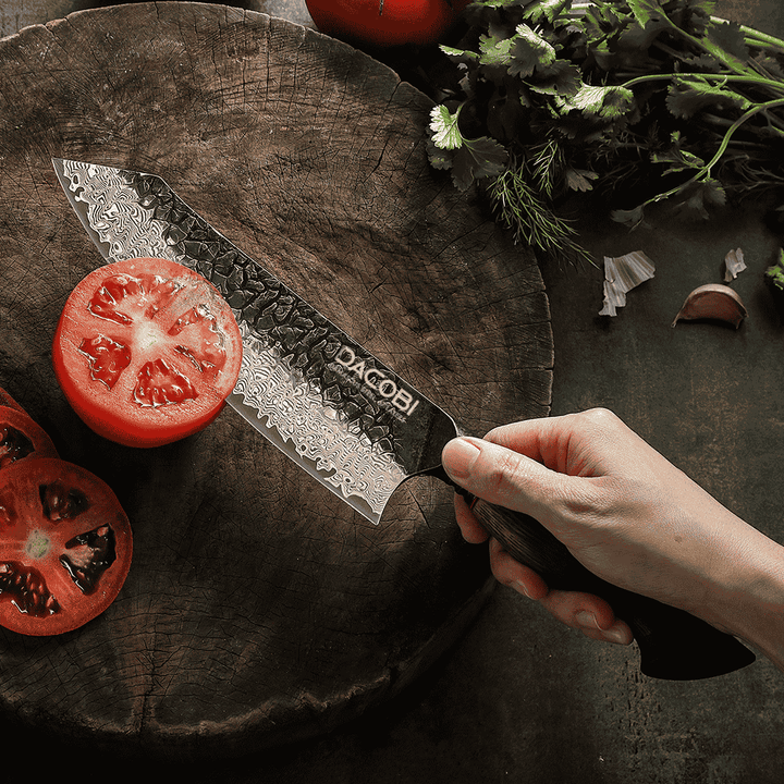 Nôž Santoku C62, Damašková oceľ, 19 cm