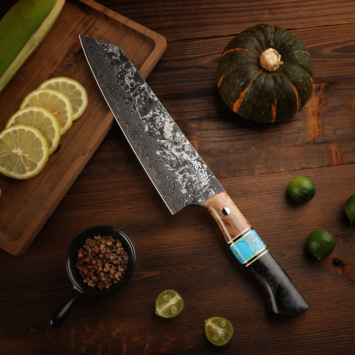 Nôž Kiritsuke C68, Damašková oceľ, 20.5 cm