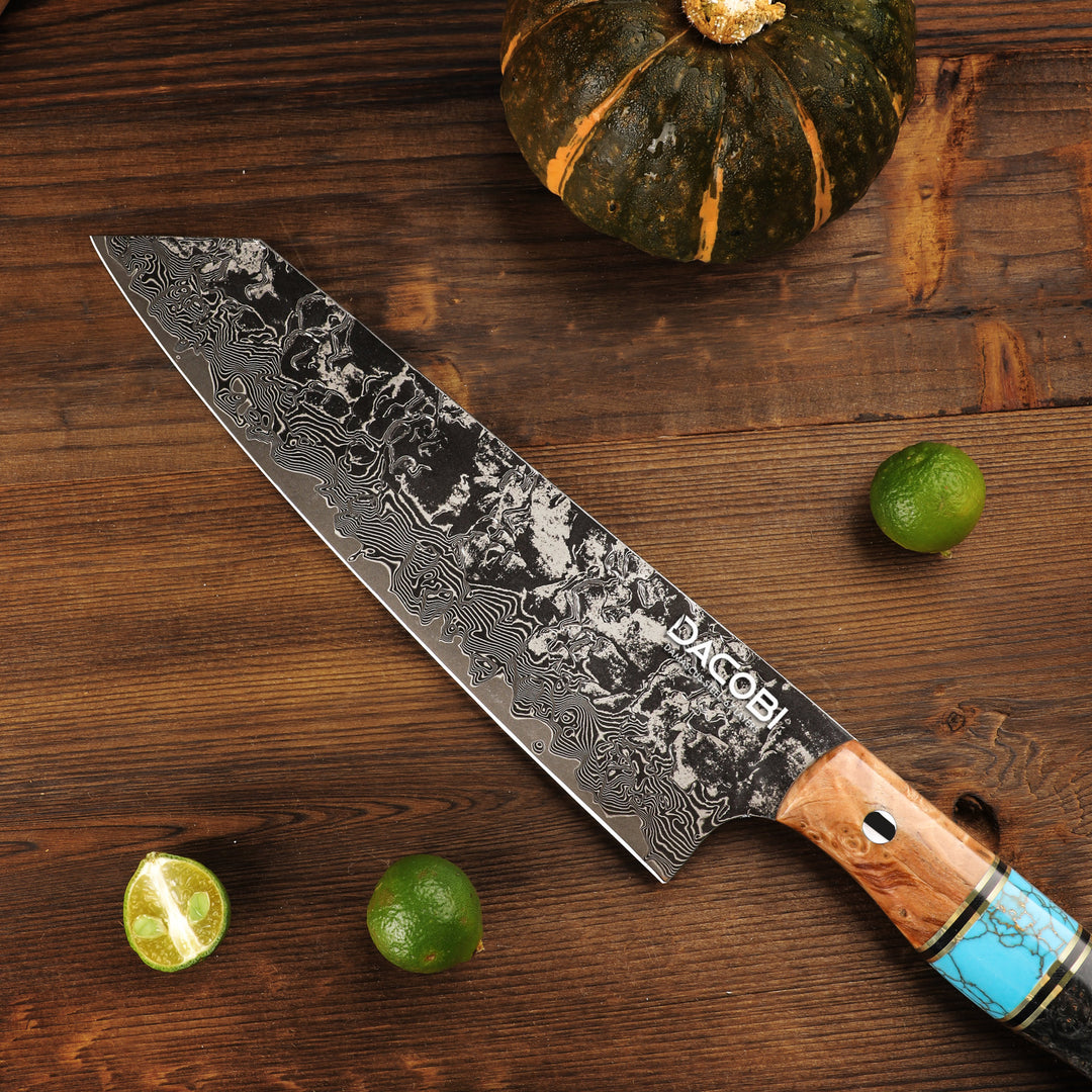 Nôž Kiritsuke C68, Damašková oceľ, 20.5 cm