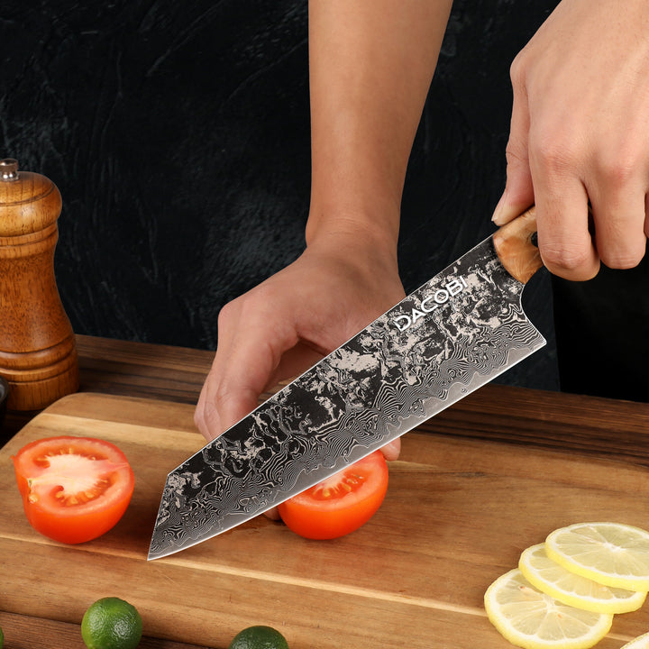 Nôž Kiritsuke C68, Damašková oceľ, 20.5 cm