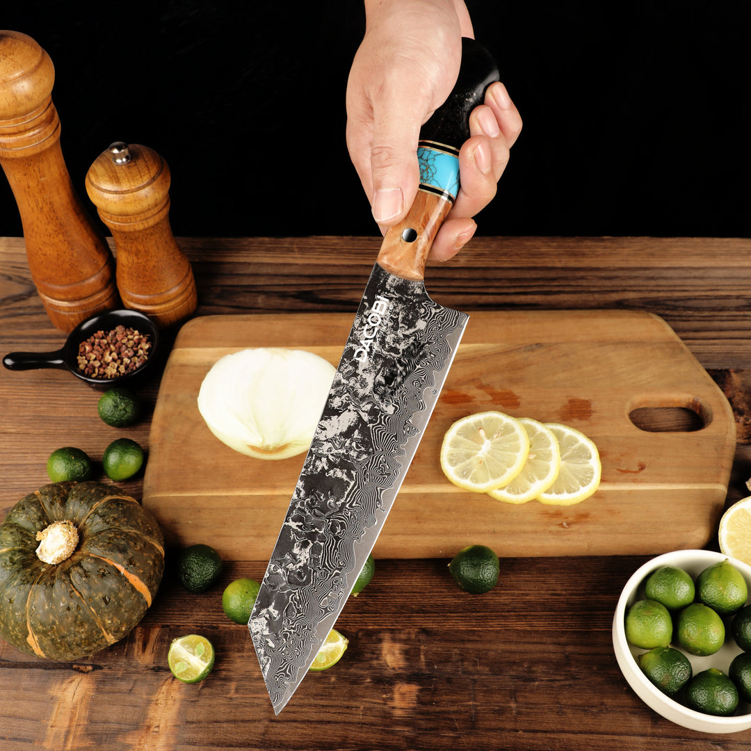 Nôž Kiritsuke C68, Damašková oceľ, 20.5 cm