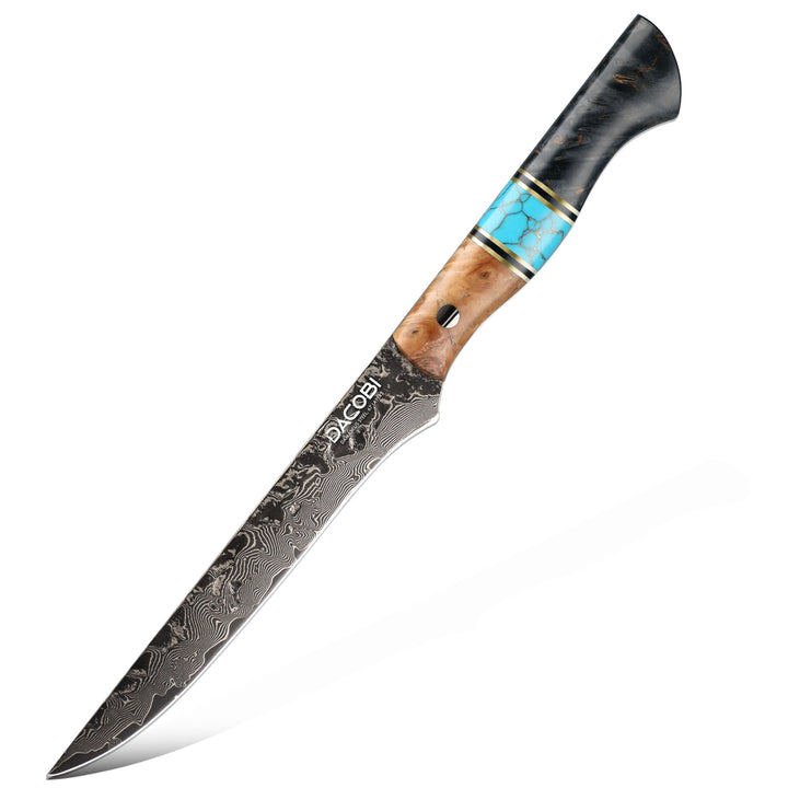Filetovací nôž C69, Damašková oceľ, 15.6 cm