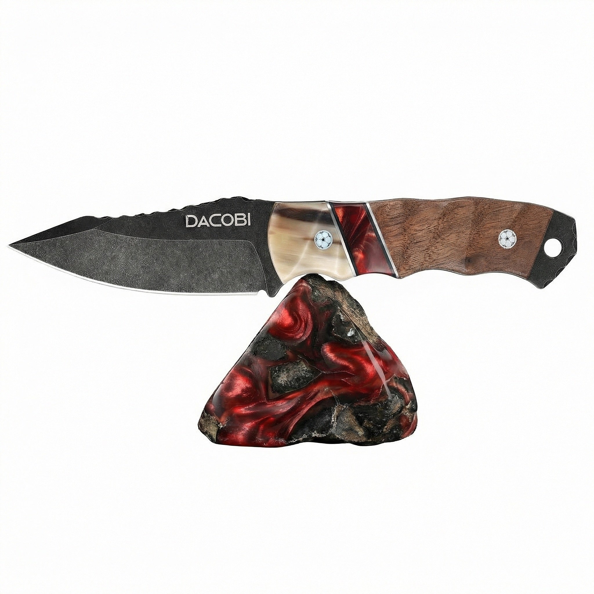 Nôž Grizzly, orechová rukoväť + býčí roh, oceľ D2