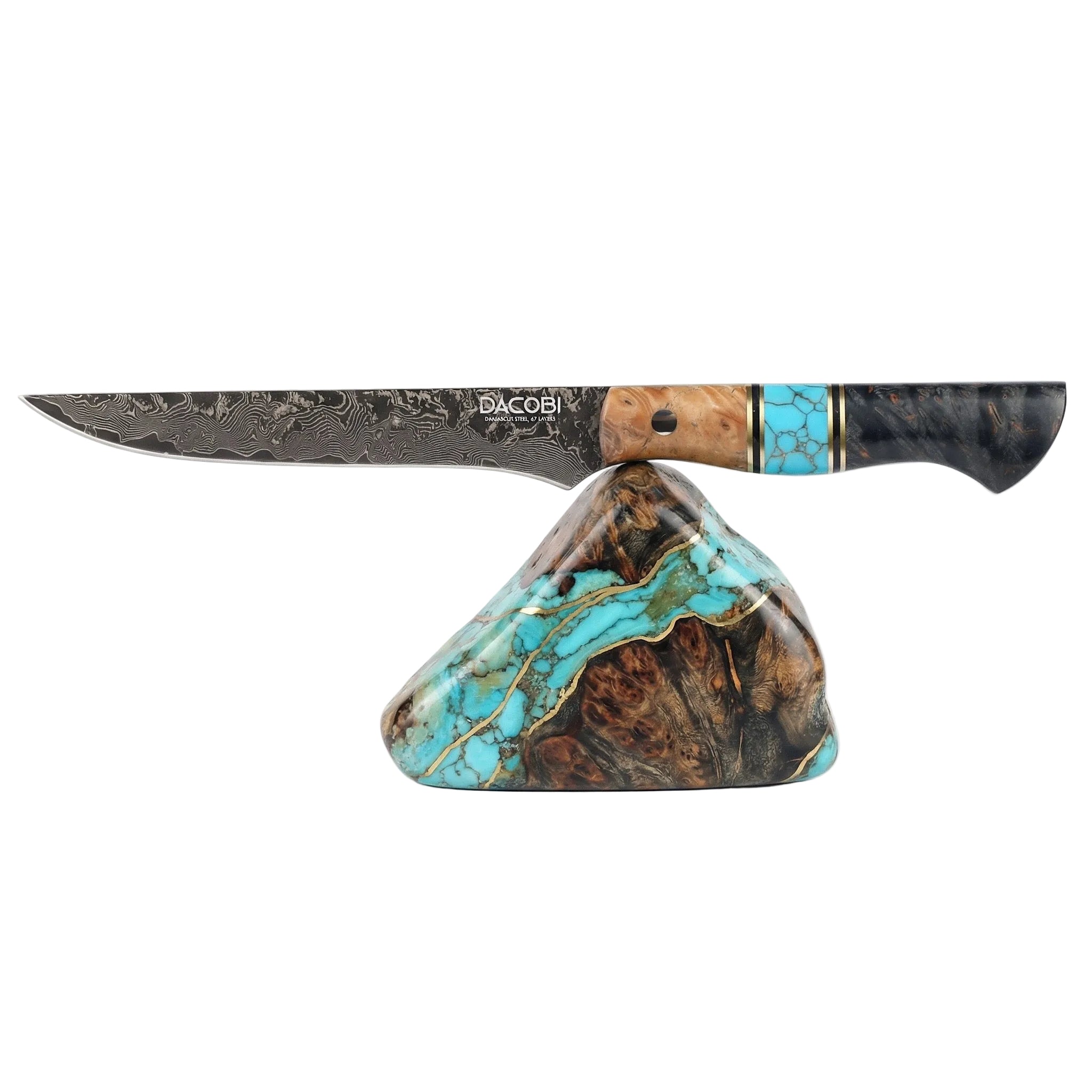 Filetovací nôž C69, Damašková oceľ, 15.6 cm