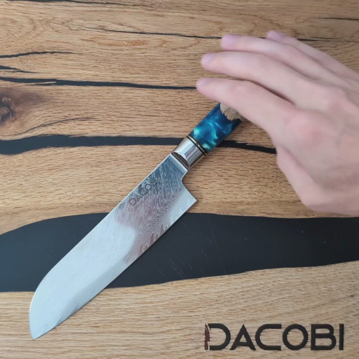 Nôž Santoku C3, damašková oceľ