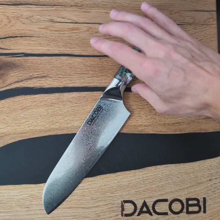 Nôž Santoku C23, Damašková oceľ, 18 cm