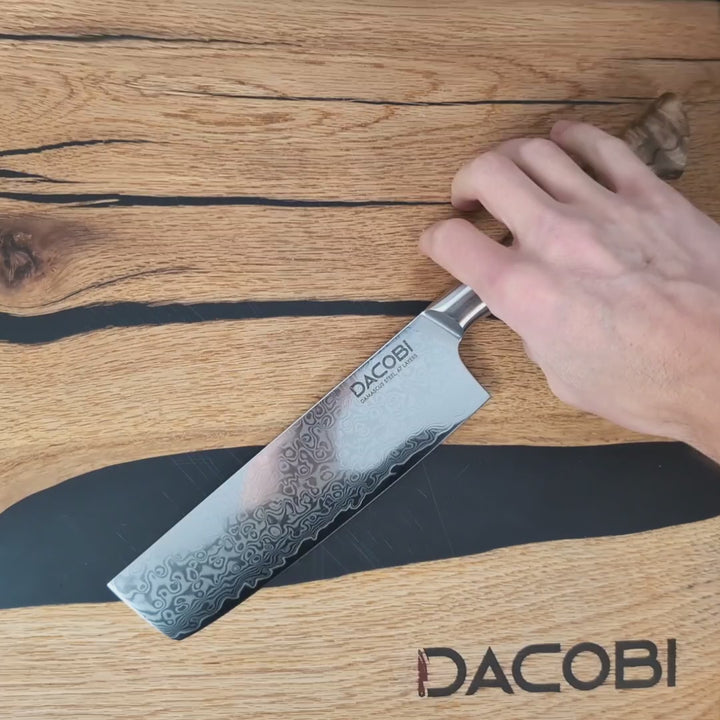 Nôž Nakiri C64, Damašková oceľ, 18 cm
