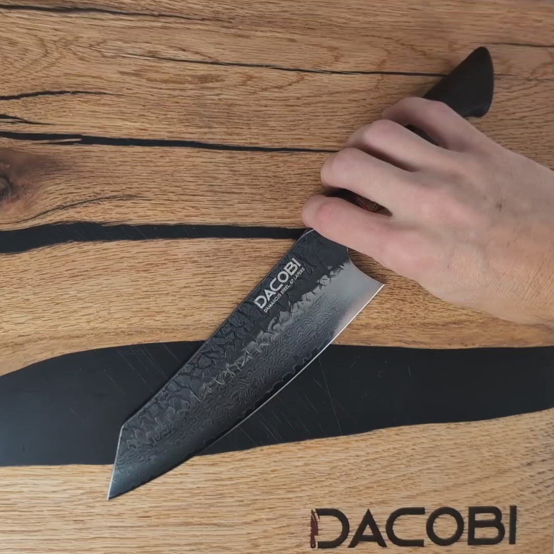 Nôž Santoku C62, Damašková oceľ, 19 cm