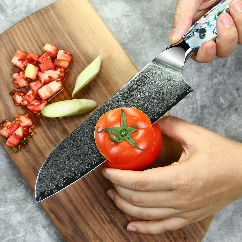 Nôž Santoku C23, Damašková oceľ, 18 cm - DACOBI.sk