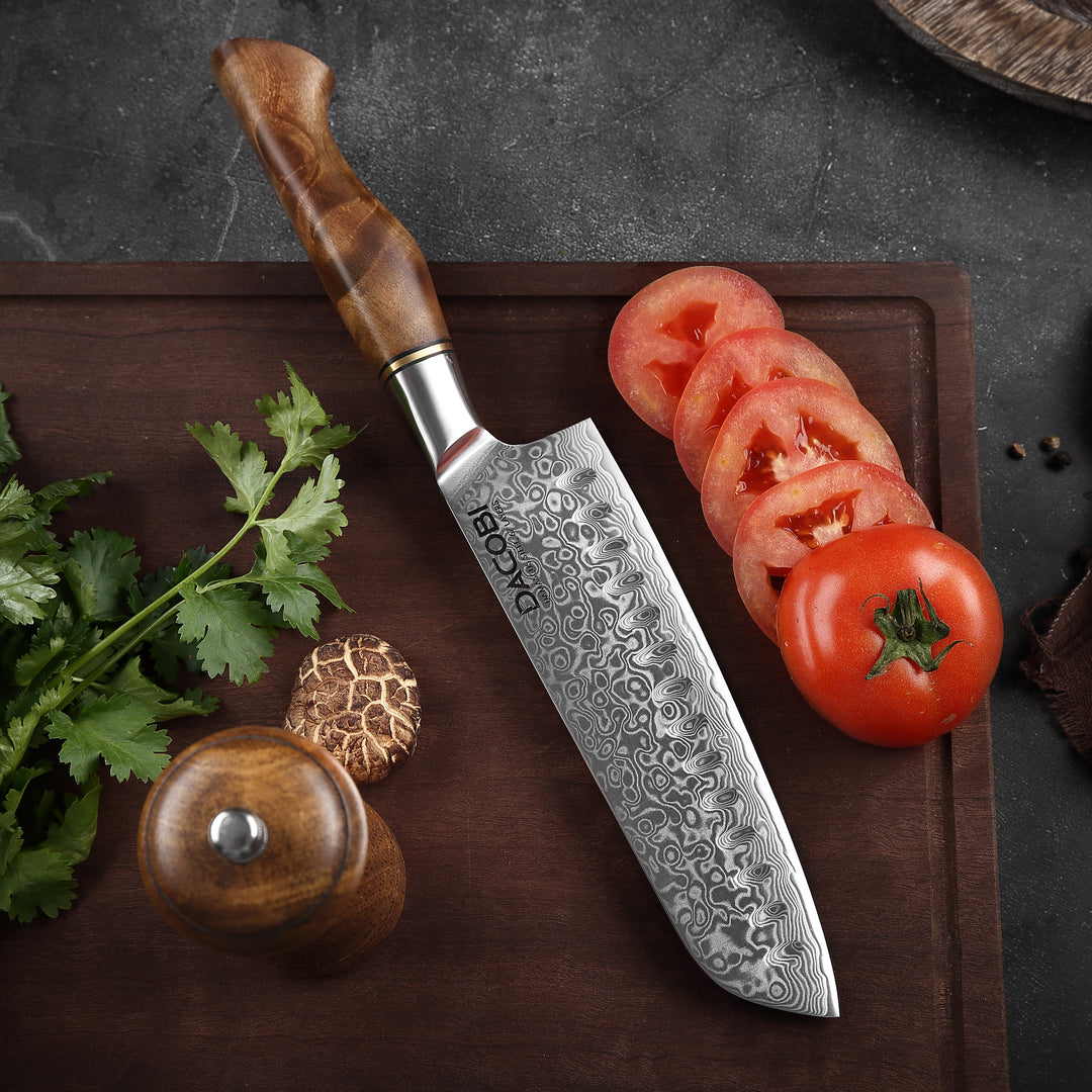 Nôž Santoku C33, Damašková oceľ, 18 cm - DACOBI.sk